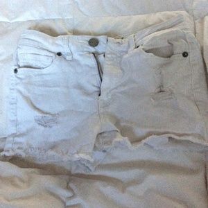 white jean shorts